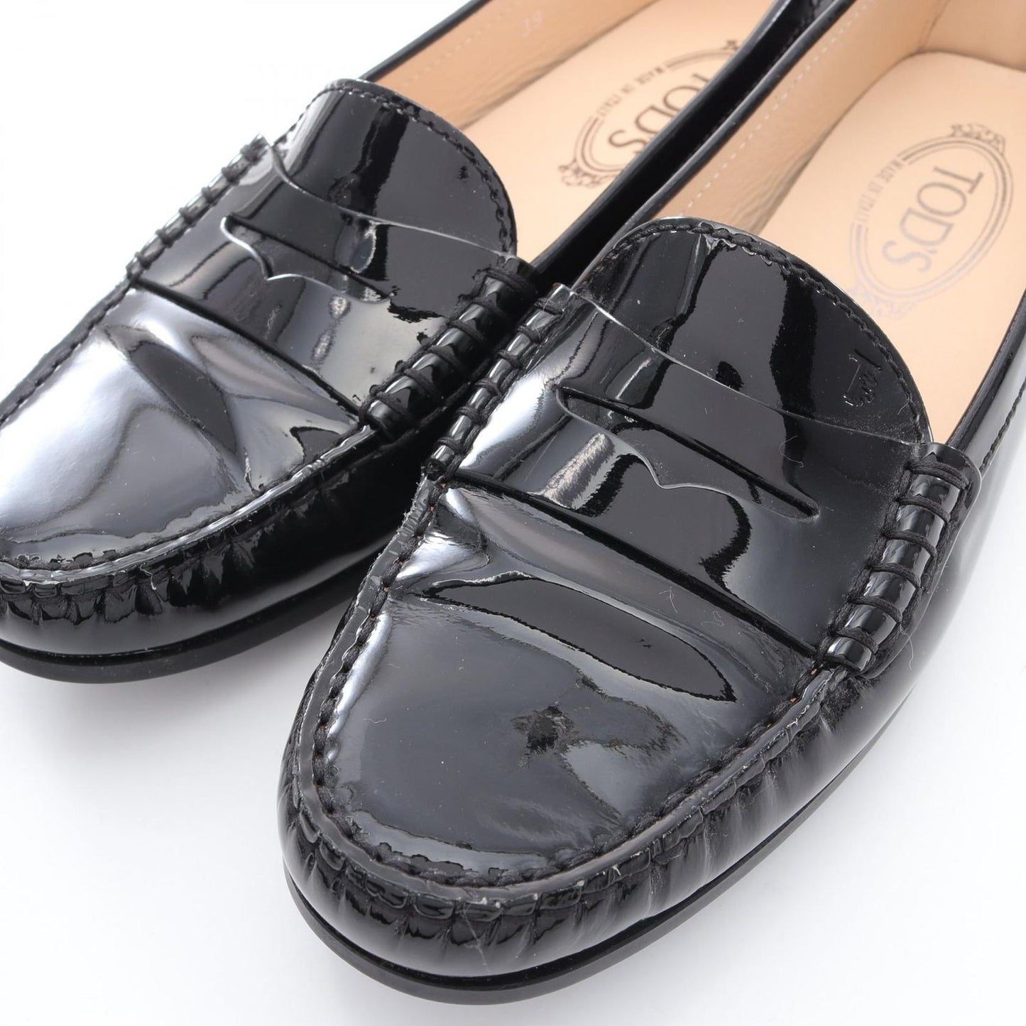 TOD'S Black Patent Leather Loafers - Timeless Elegance