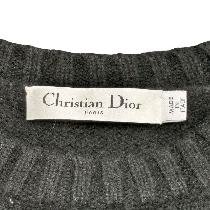 Christian Dior Black Cashmere Knit Sweater with Back Logo