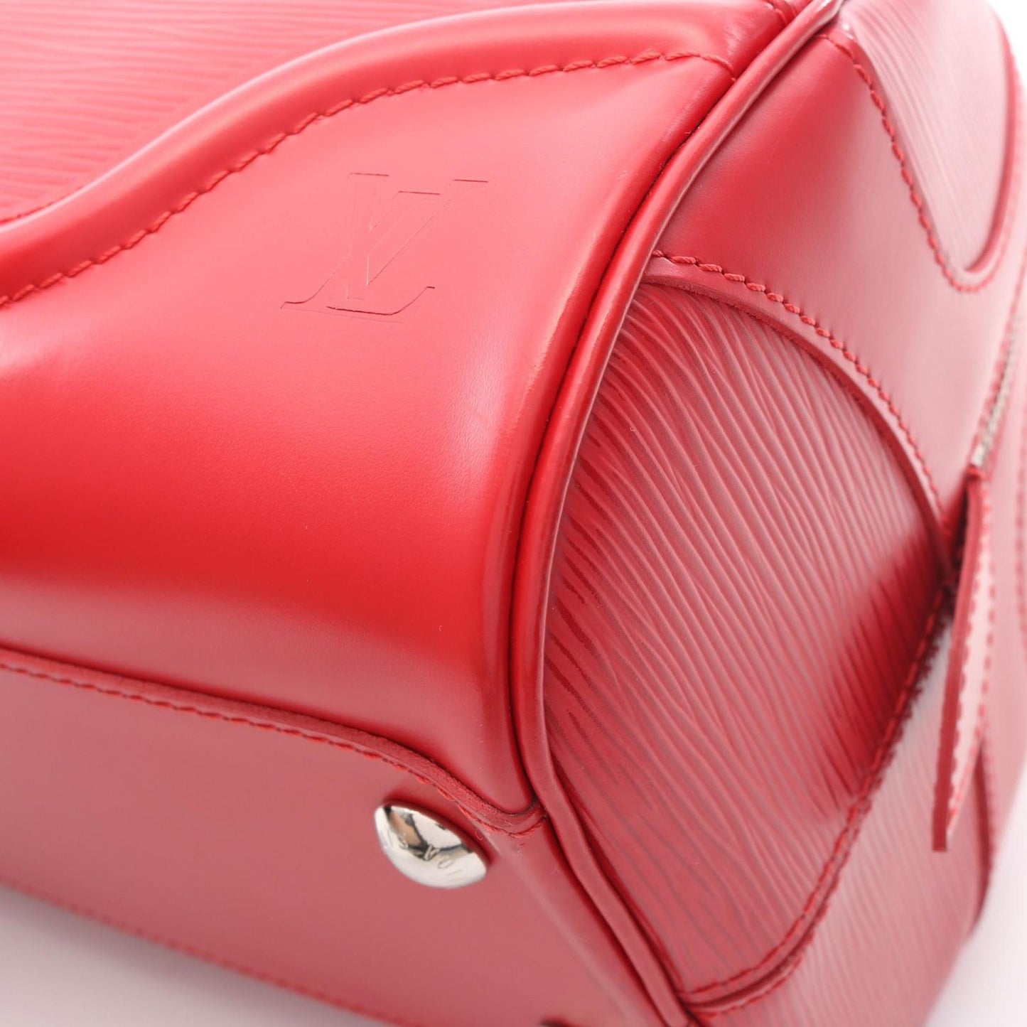 Louis Vuitton Bowling Montaigne PM Handbag in Rouge Epi Leather