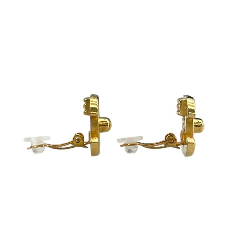 CHANEL Coco Mark Turn Lock Earrings in Gold Metal