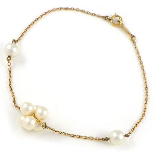 MIKIMOTO Cluster Pearl Bracelet in K18 Yellow Gold - Exquisite Craftsmanship