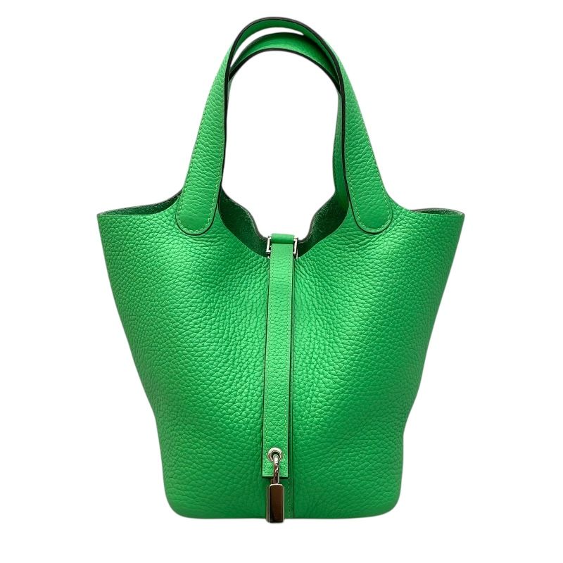 HERMES Picotin Lock PM Handbag in Veil Comic with Silver Hardware