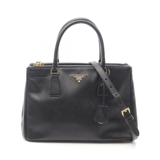 PRADA Saffiano Lux Galleria Handbag BN1801 in Black Leather