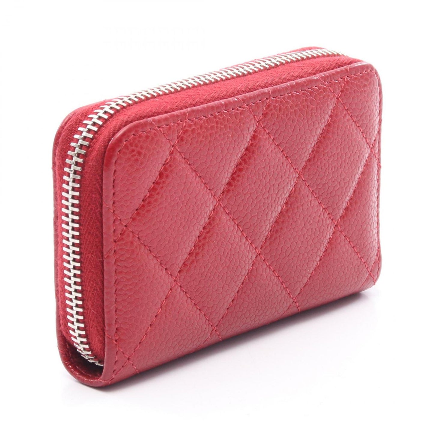 CHANEL Classic Zip Coin Purse in Red Caviar Leather