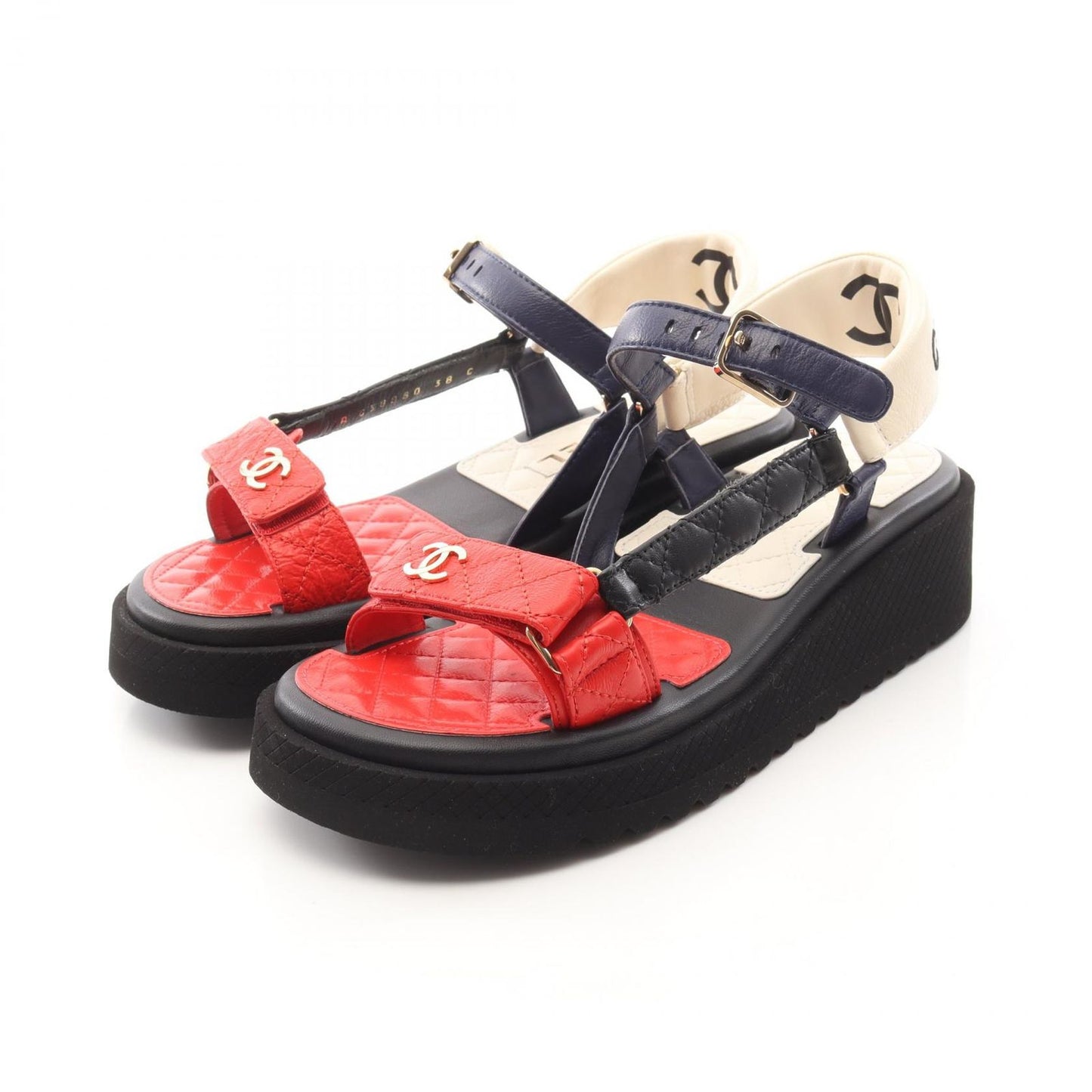 CHANEL Coco Mark Leather Sandals - Unworn Elegance in Black