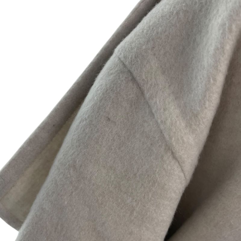 HERMES Ivory Cashmere Belted Wrap Long Coat - Size 38