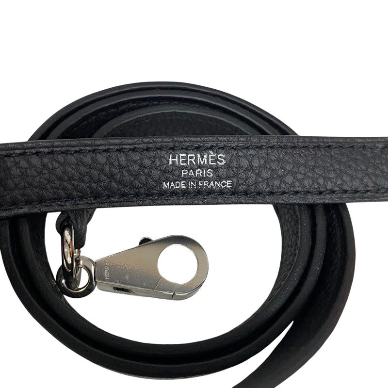 HERMES Kelly 28 Black Togo Leather Handbag with Silver Hardware