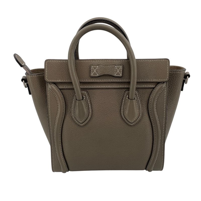 CELINE Luggage Nano Shopper in Khaki Drum Calfskin - Exquisite Craftsmanship