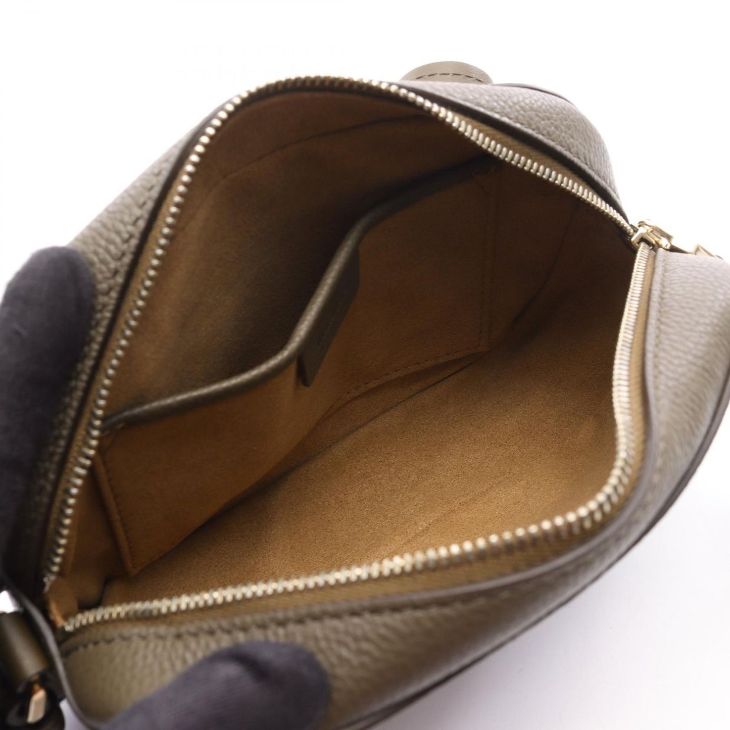 MAX MARA ELSA Shoulder Bag in Khaki Leather - Timeless Elegance