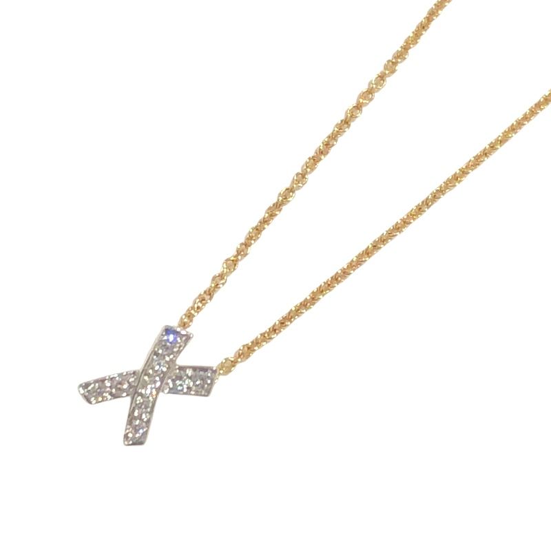 Tiffany & Co. K18/Pt950 Kiss Necklace with Diamond