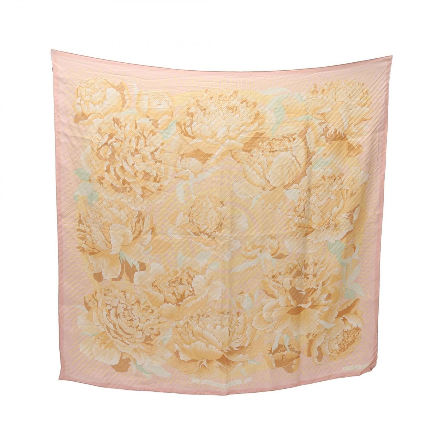 HERMES Les Pivoines Silk Scarf - Exquisite Pleated Design