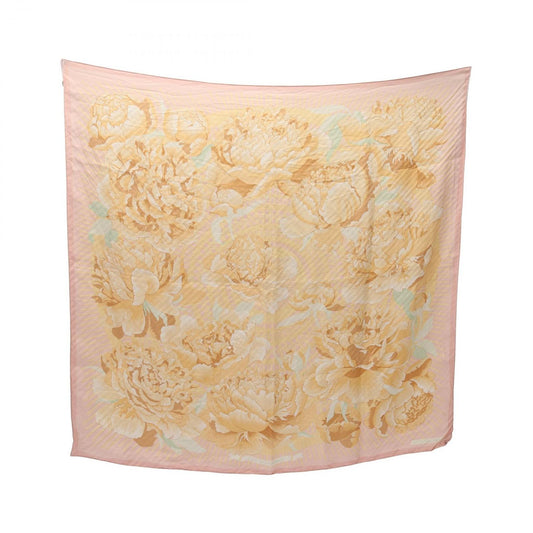 HERMES Les Pivoines Silk Scarf - Exquisite Pleated Design