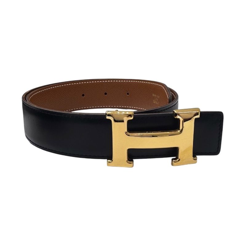 HERMES Constance Belt in Black Box Calf & Epson Leather