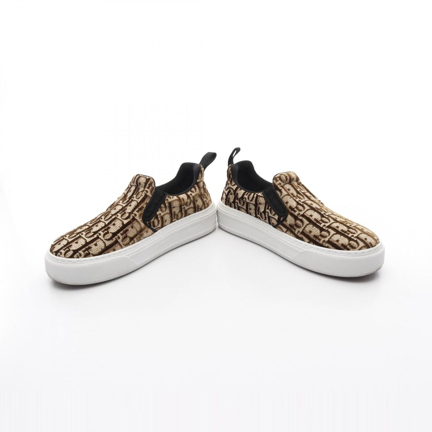 Dior Solar Oblique Slip-On Sneakers - Elegant Brown & Black Fabric