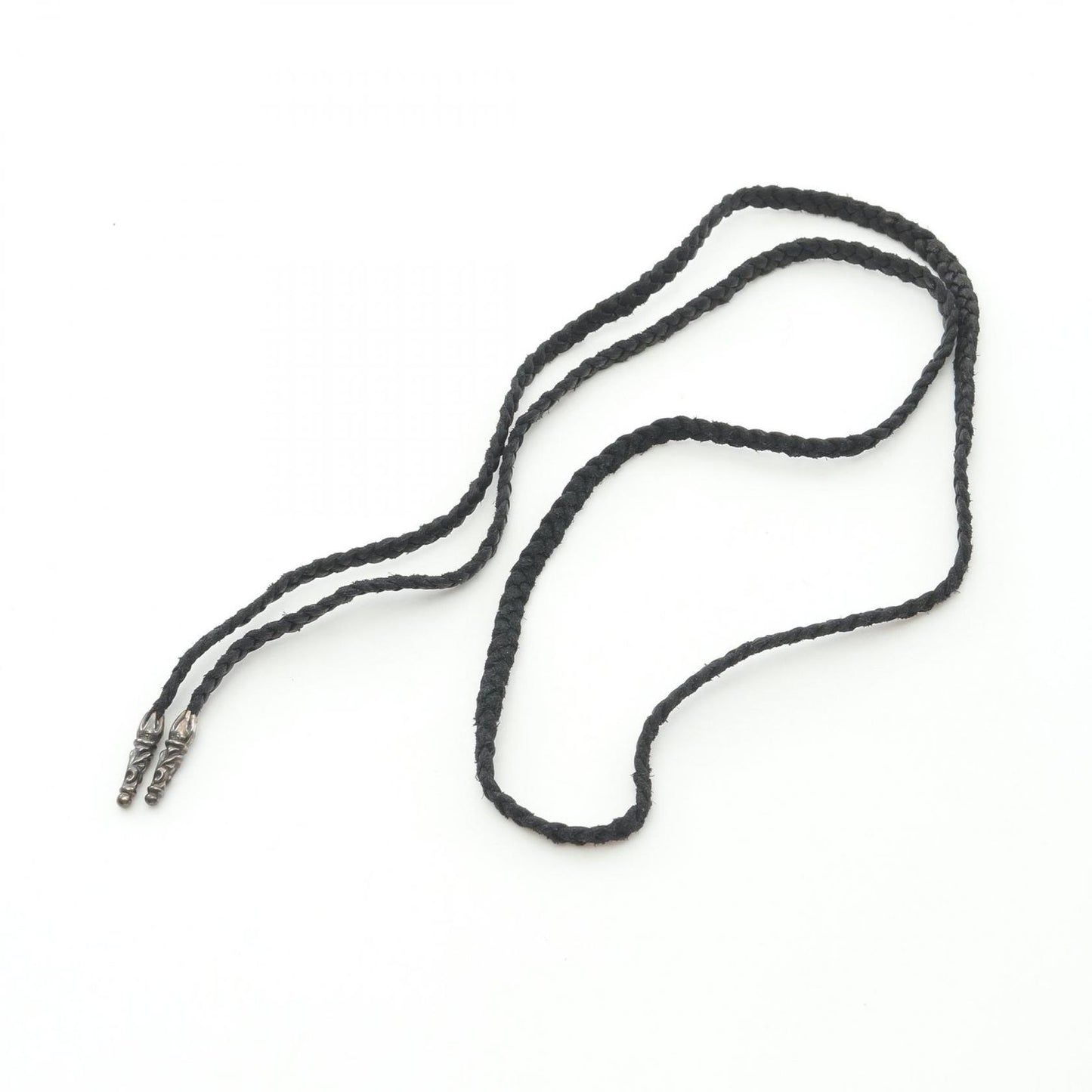 CHROME HEARTS Leather Braid Scroll Necklace - Silver925