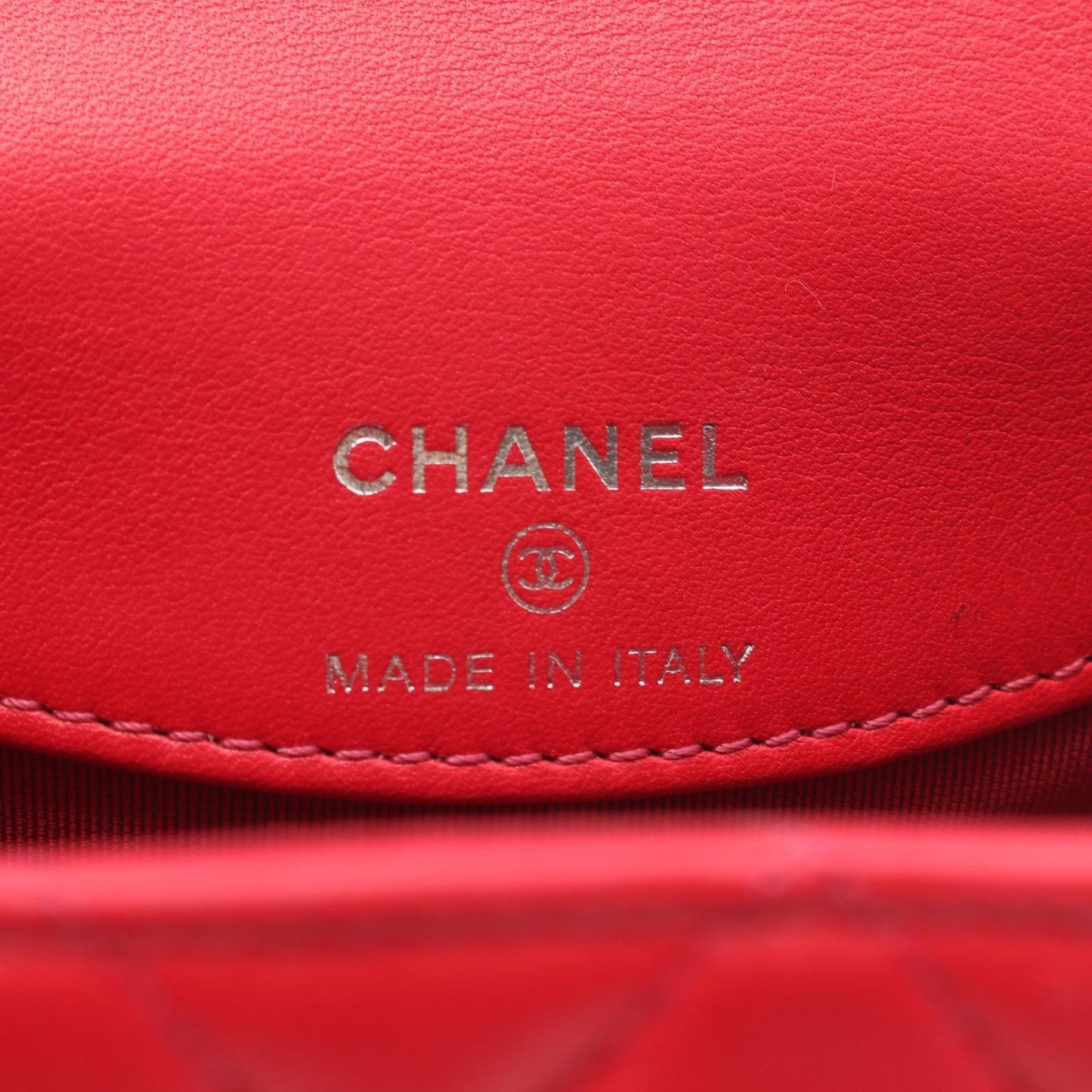 CHANEL Matelassé Mini Vanity Shoulder Bag in Magenta Lambskin