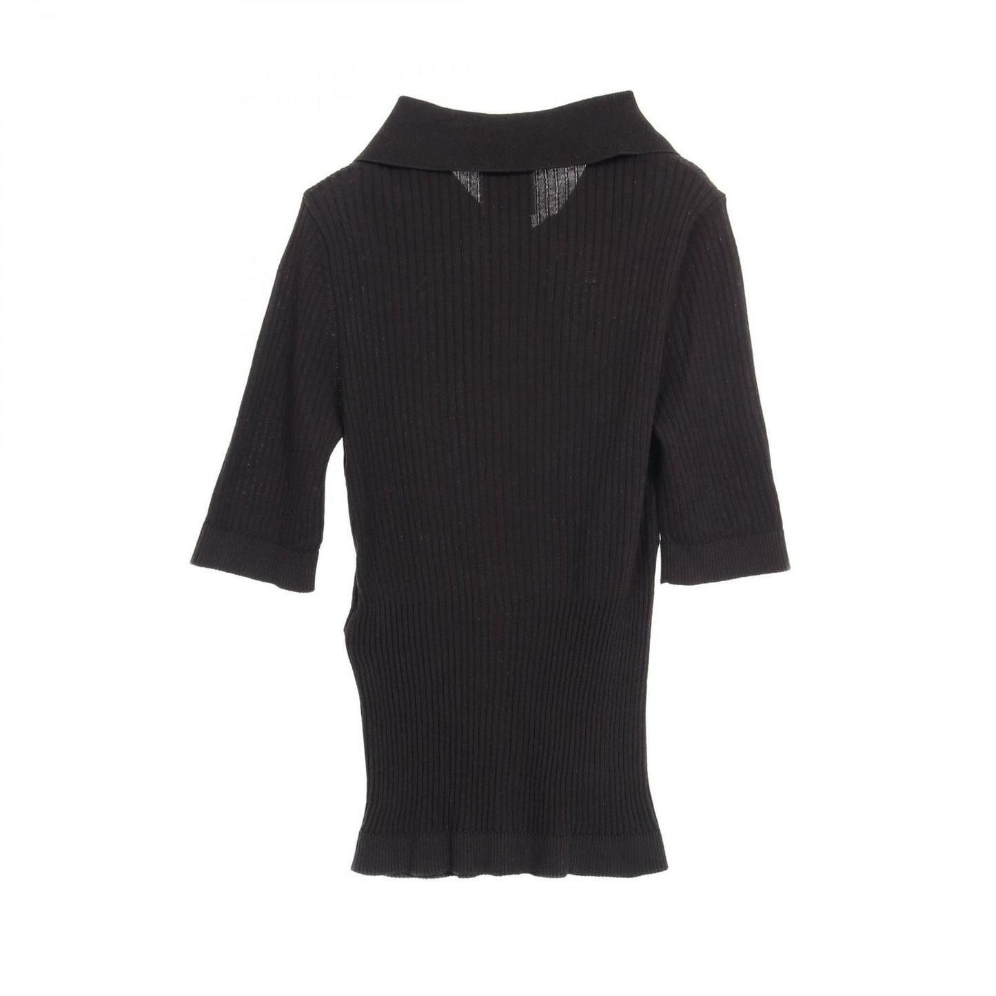 PATOU Black Cotton Knit Polo Shirt - Exquisite Elegance
