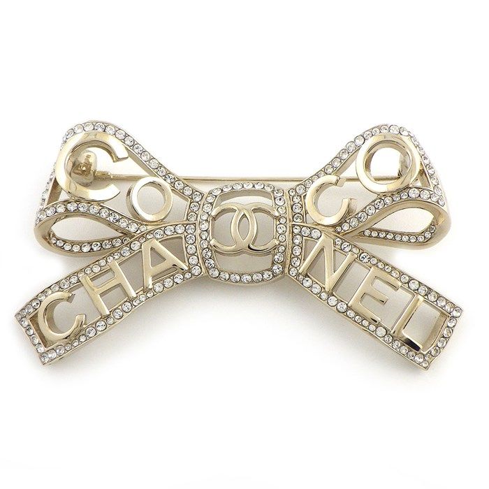 CHANEL Coco Mark Bow Brooch with Rhinestones - Exquisite Craftsmanship
