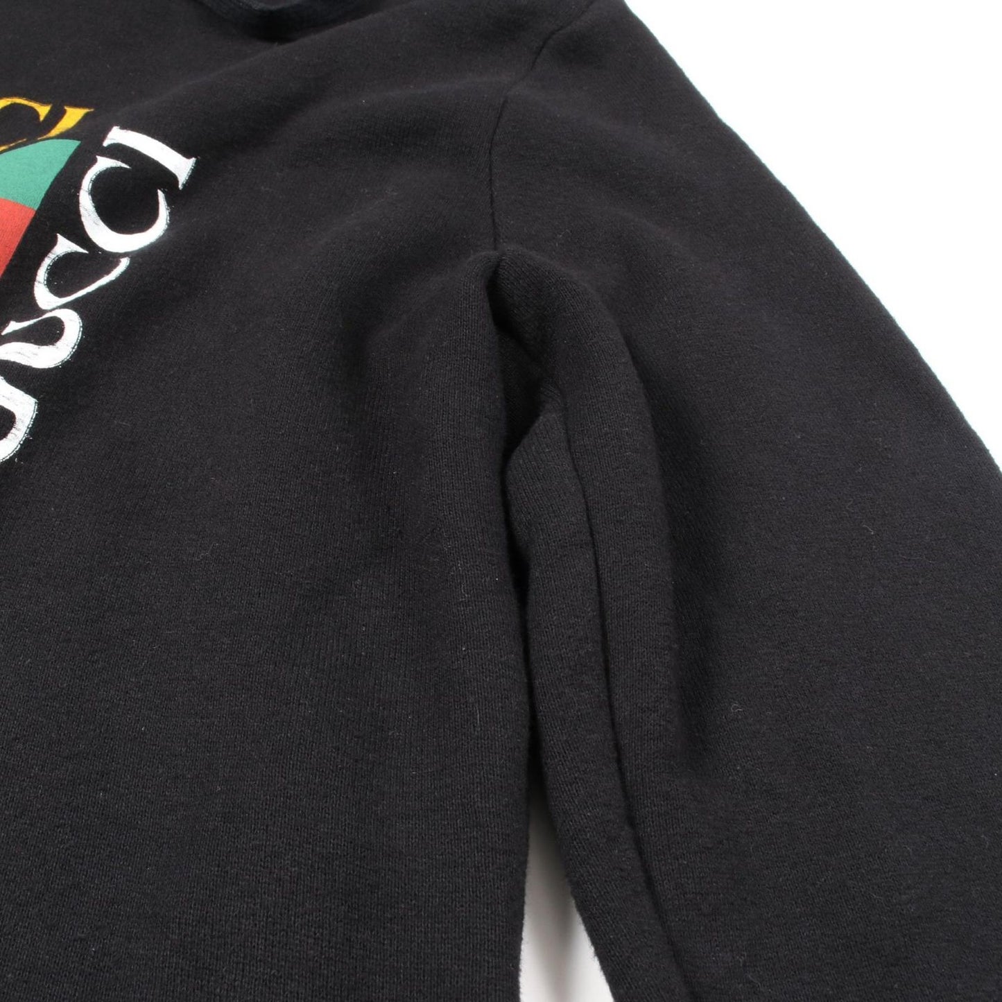 GUCCI Old Logo Cotton Hoodie - Timeless Elegance in Black