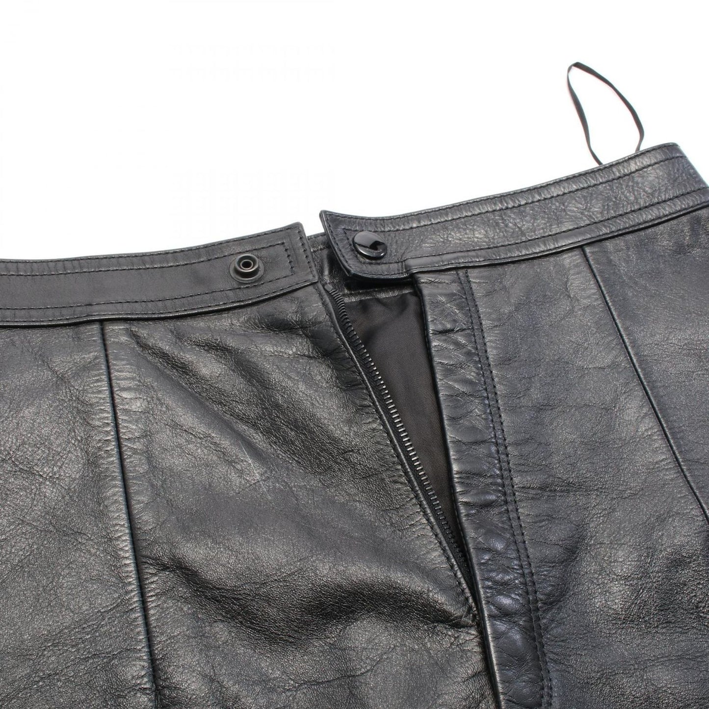 Saint Laurent Paris Black Lamb Leather Skirt - Timeless Elegance