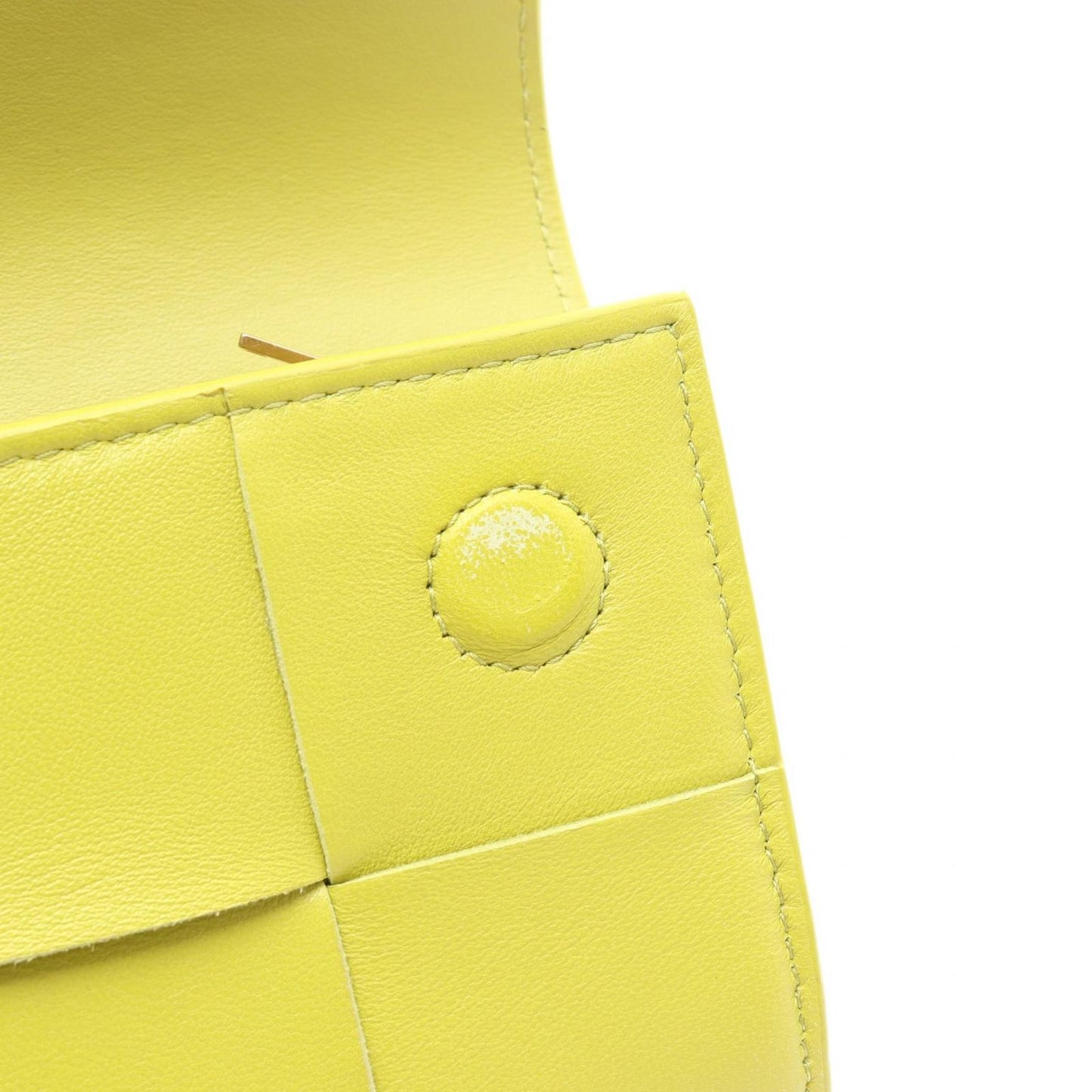 Bottega Veneta Maxi Intrecciato Leather Wallet in Yellow Green