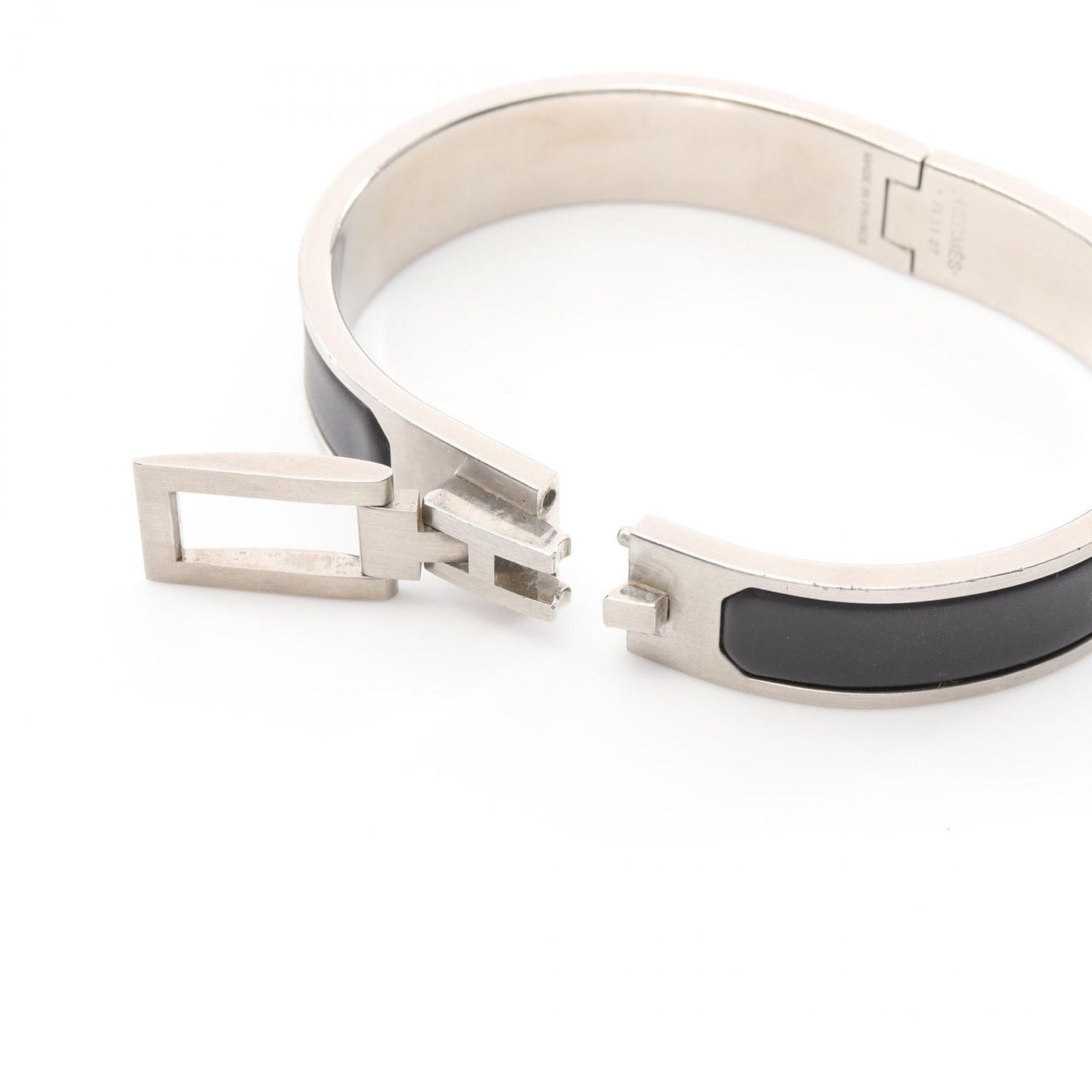 HERMES Jet Black Stainless Steel Bracelet - Timeless Elegance