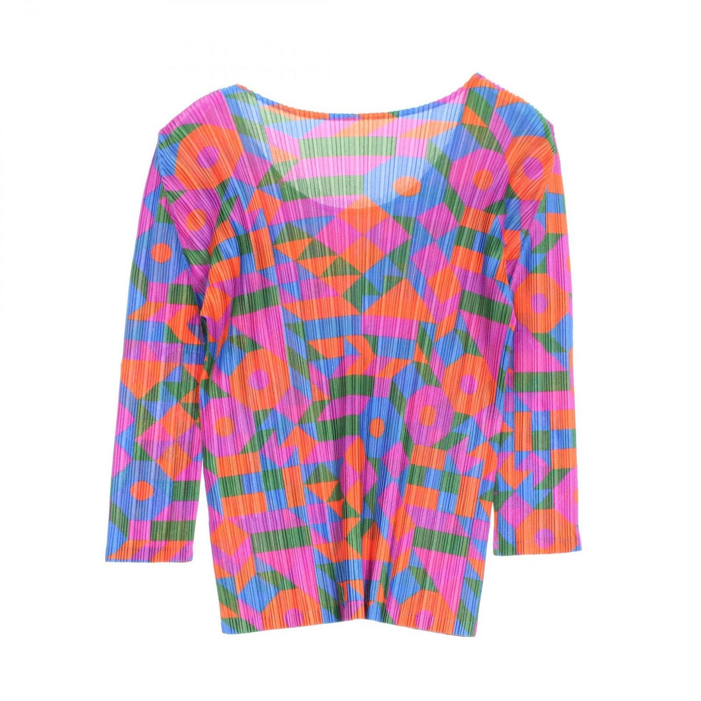 PLEATS PLEASE Elegant Purple Multi-Color Top - Size 3