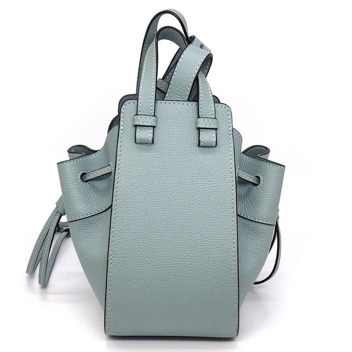 LOEWE Hammock Mini Drawstring Bag in Aqua Calfskin