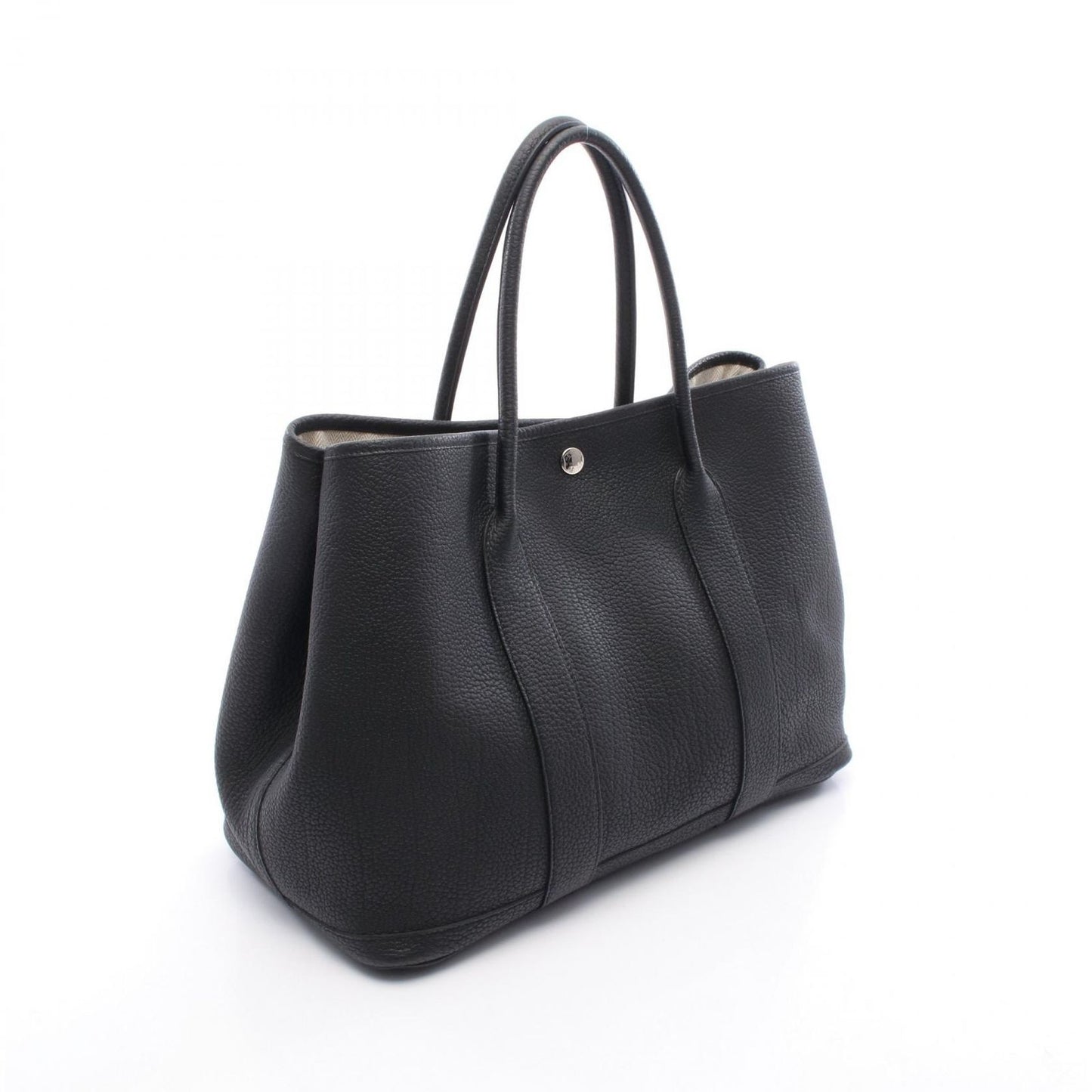 HERMES Garden Party PM Tote Bag in Black Leather - Timeless Elegance