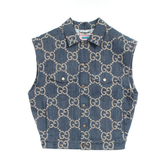 GUCCI Jumbo GG Denim Gilet - Exquisite Craftsmanship