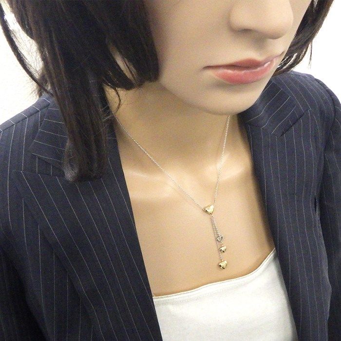 Tiffany & Co. Multi-Heart Drop Swing Necklace in K18YG & K18WG