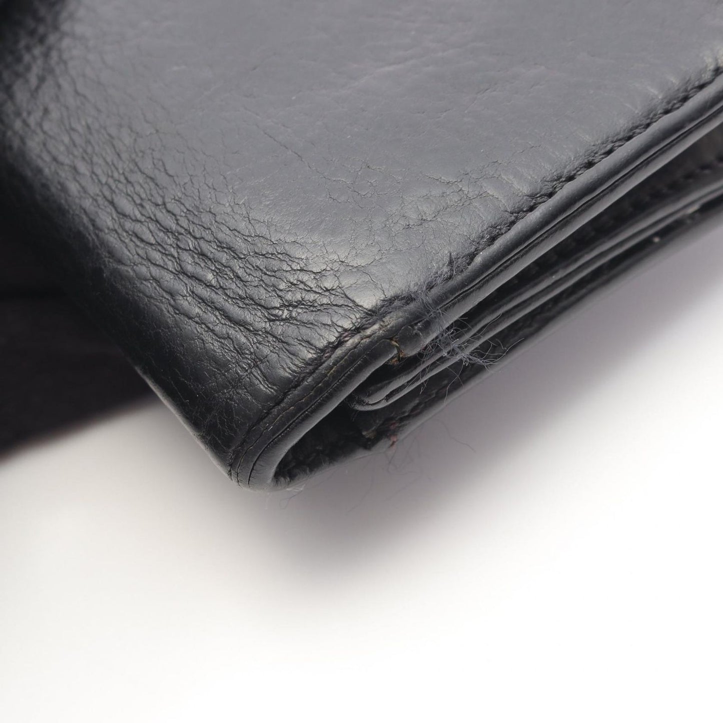 CHROME HEARTS Long Single Fold Tips Leather Wallet - Black & Silver