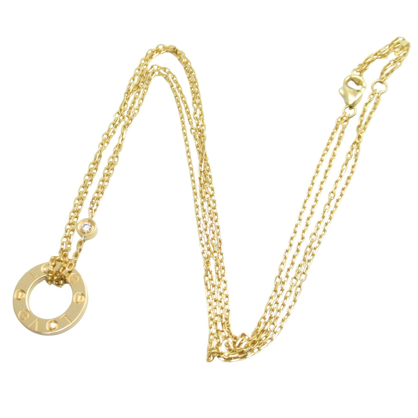 CARTIER Love Circle Necklace in 18K Yellow Gold with Diamonds