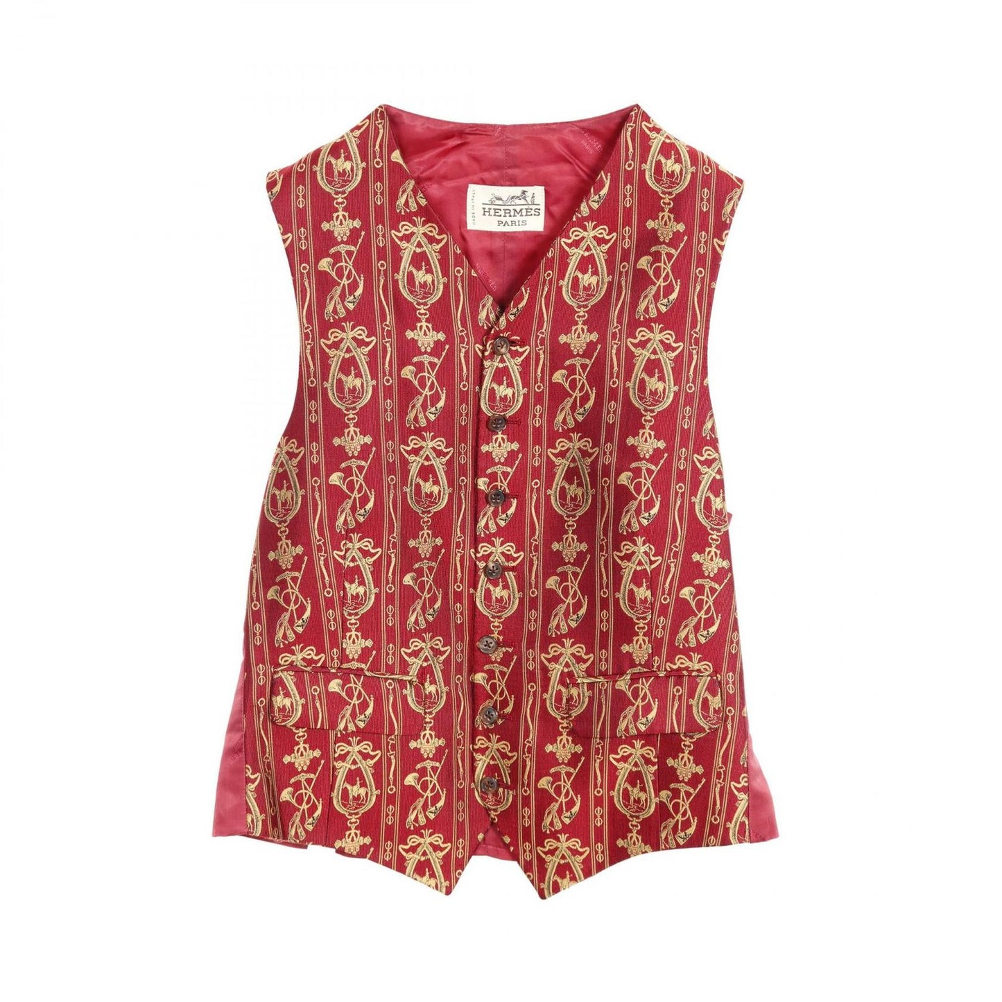 HERMES Silk Vest for Men - Exquisite Red Elegance