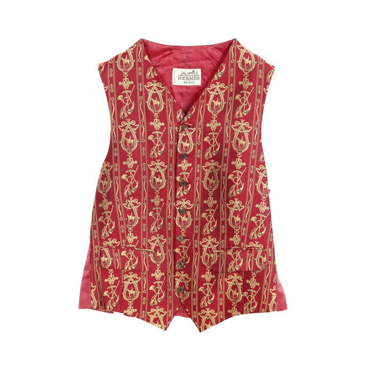 HERMES Silk Vest for Men - Exquisite Red Elegance