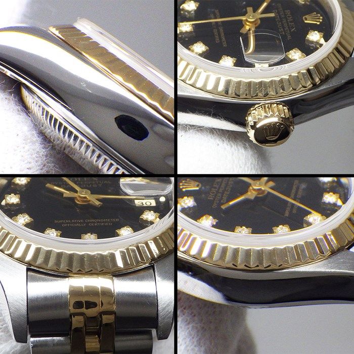 Rolex Datejust 69173G - 1993 Black Dial with Diamond Index