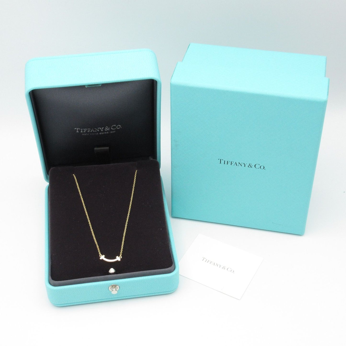 TIFFANY & CO T-Smile Mini Necklace in K18 Yellow Gold