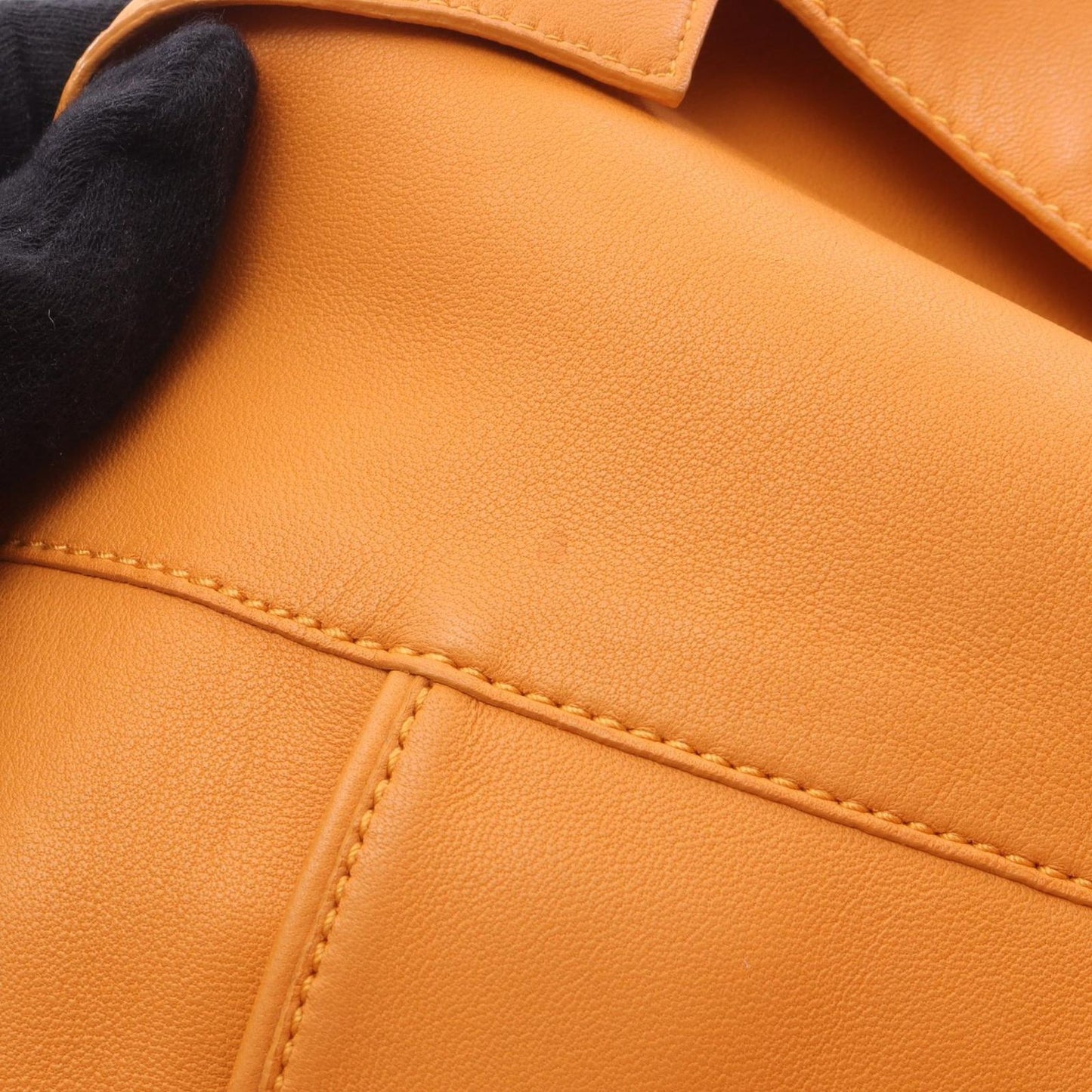 HERMES Orange Lambskin Leather Jacket - Timeless Elegance