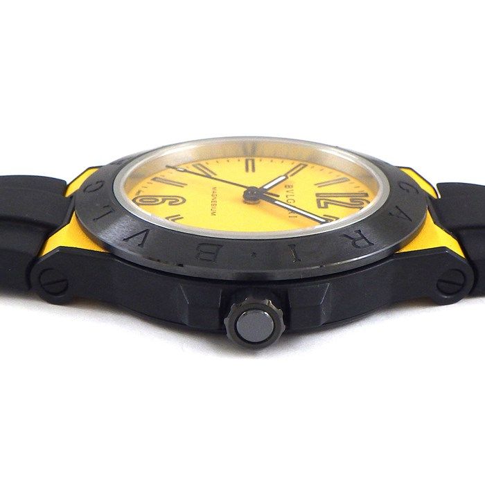 BVLGARI Diagono DG41SMCVD Automatic Watch with Yellow Dial