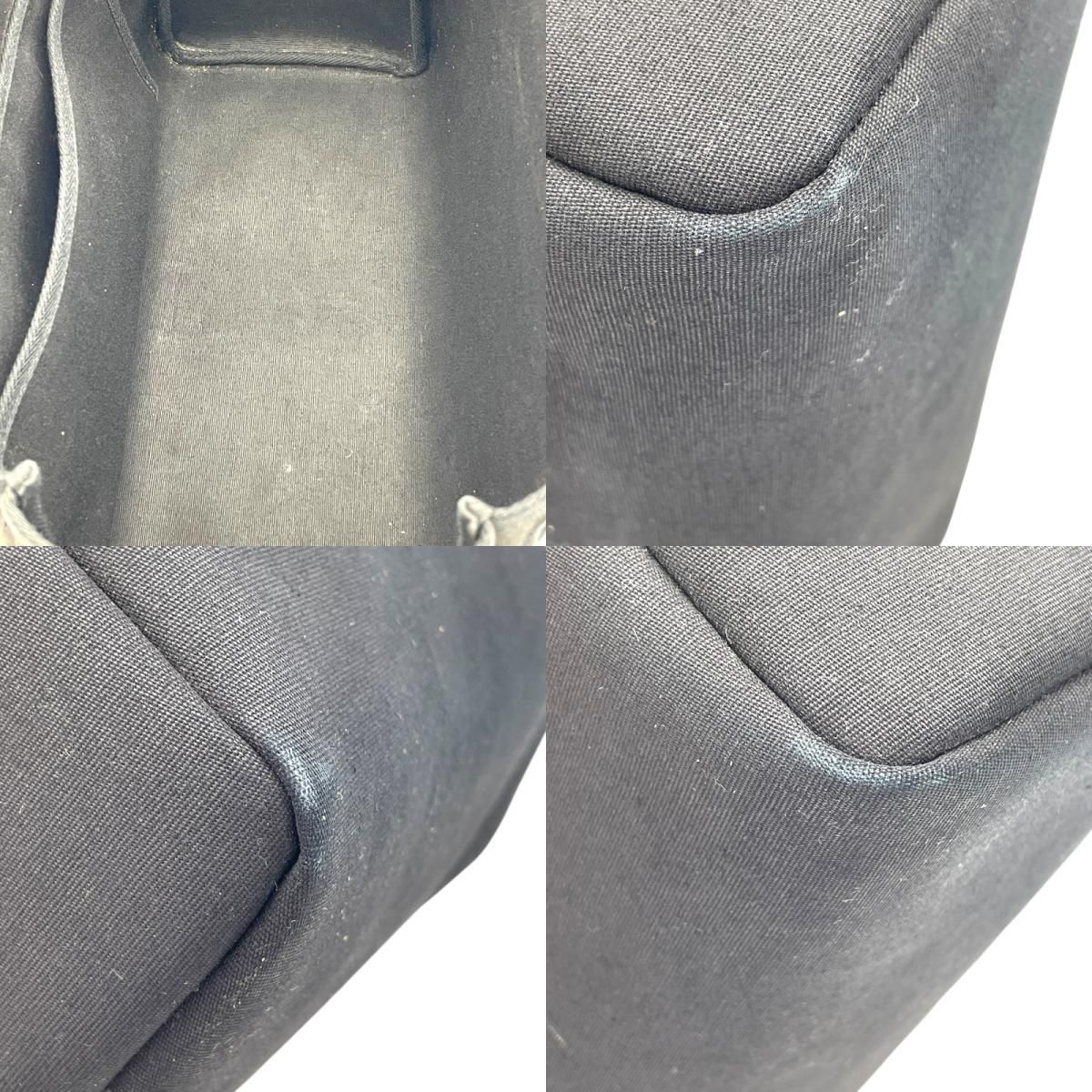 HERMES Émile Bag Cabas PM Ivory/Black with Silver Hardware