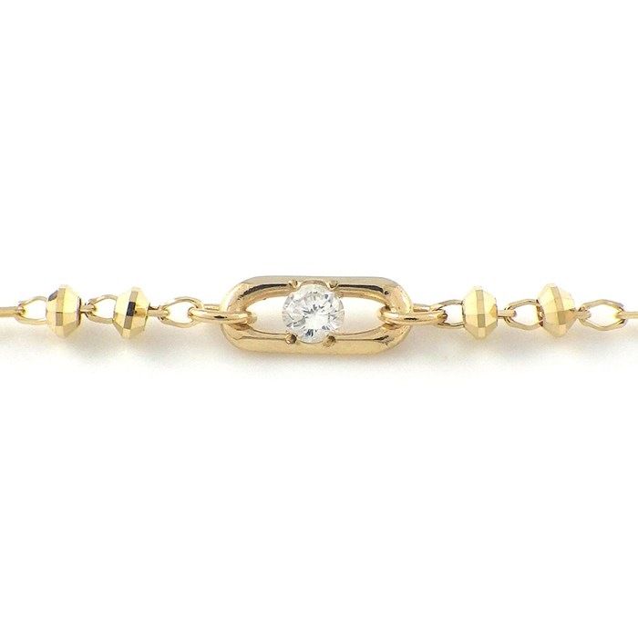 Exquisite Diamond Link Bracelet in 18K Yellow Gold - 0.02ct