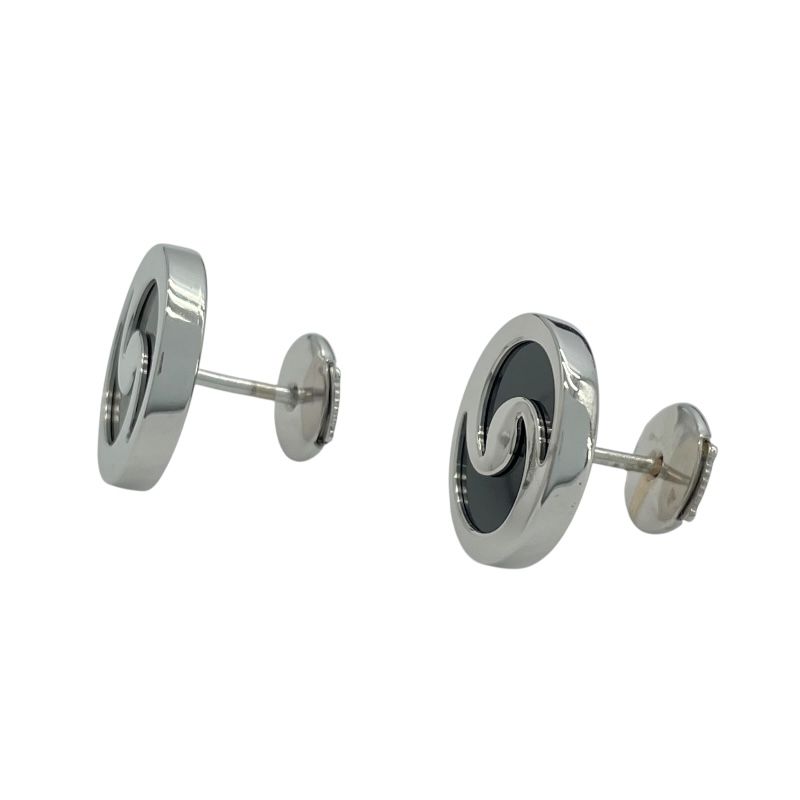 BVLGARI Optical Earrings in K18WG and Onyx - Timeless Elegance