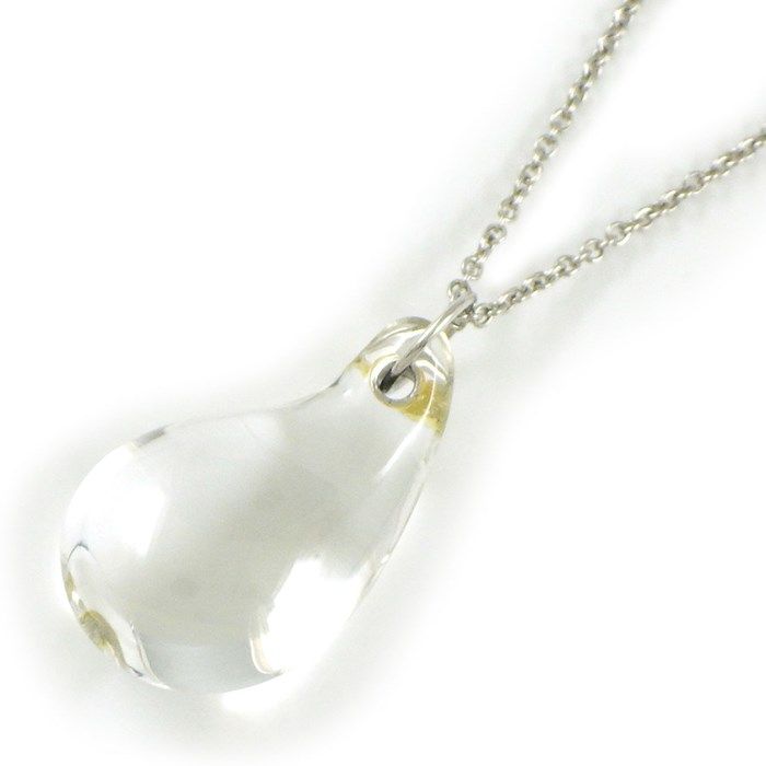 Tiffany & Co. Tear Drop Rock Crystal Necklace in Platinum PT950