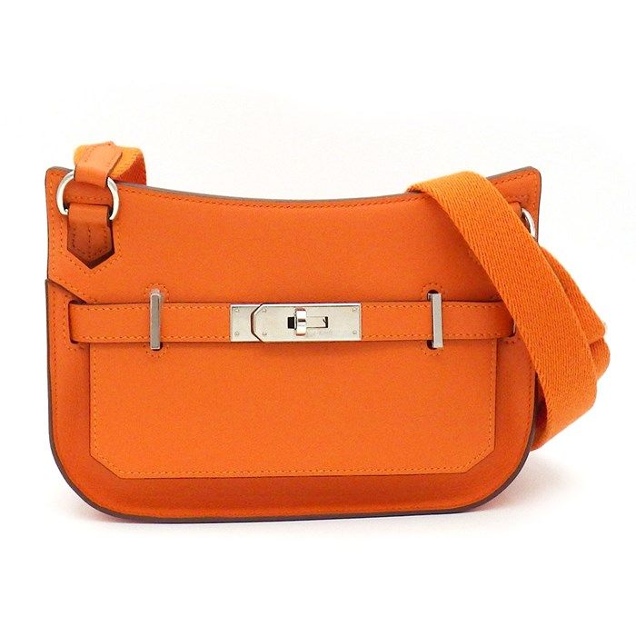 HERMES Mini Gypsière Shoulder Bag - Orange Swift Leather, 2023