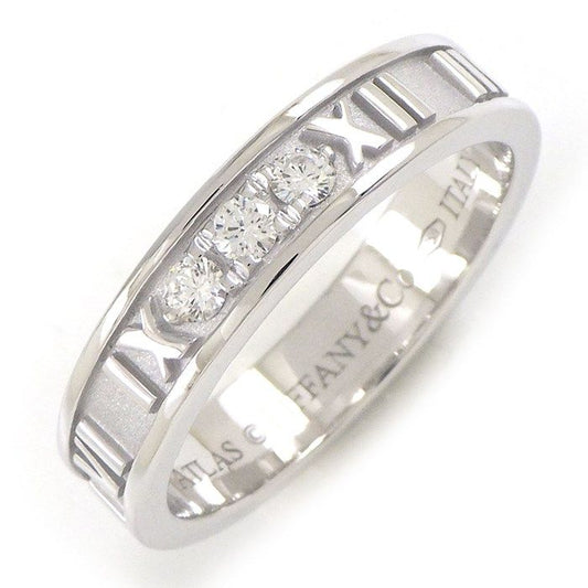 Tiffany & Co. Atlas Ring with 3 Diamonds in 18K White Gold