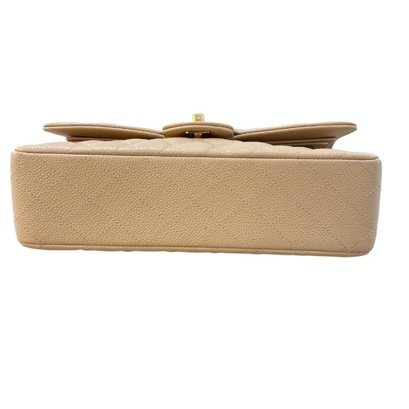 CHANEL Matelassé 25 Beige Caviar Shoulder Bag with Gold Hardware