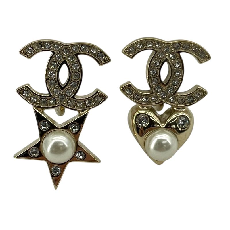 CHANEL Coco Mark Silver GP & Faux Pearl Earrings - Timeless Elegance