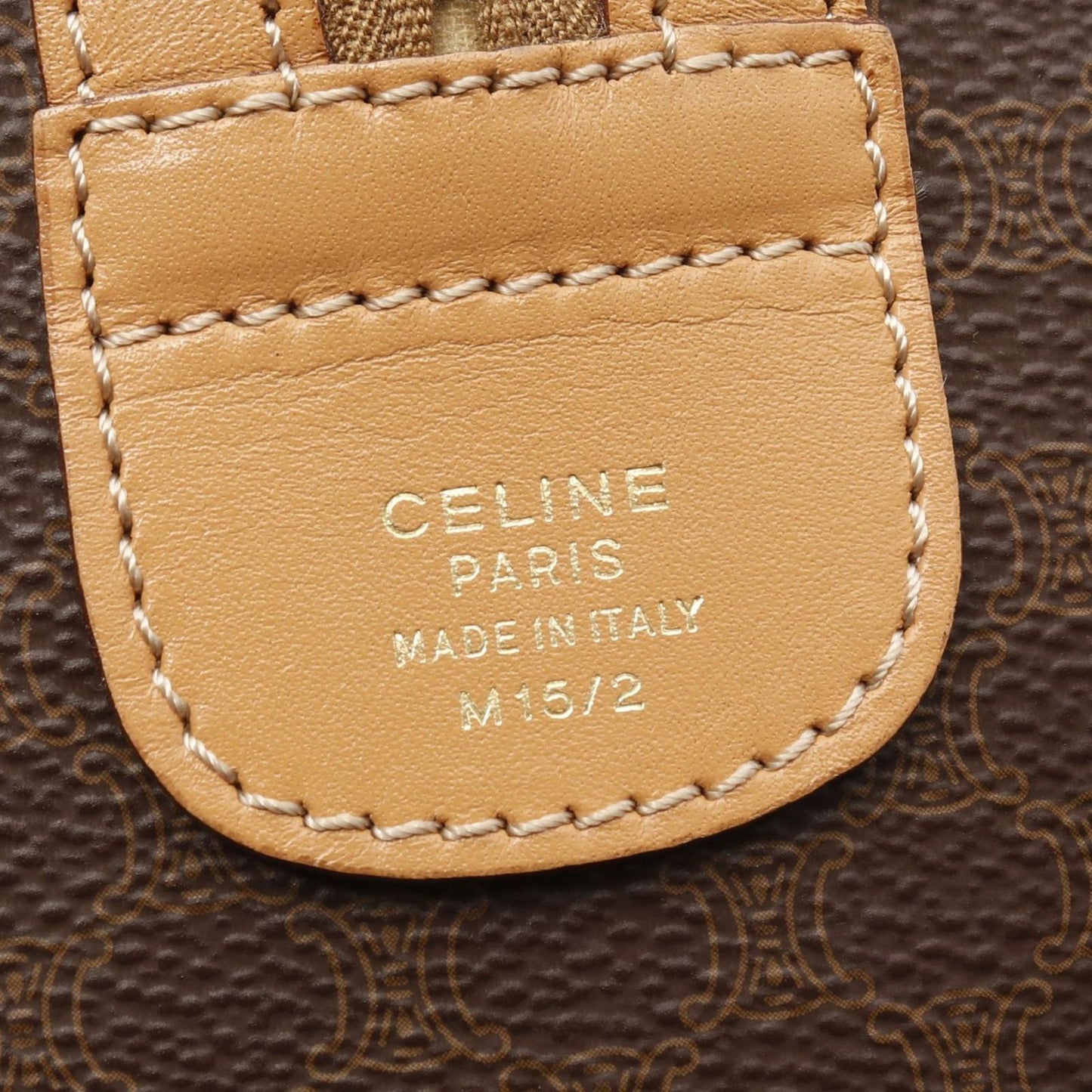 CELINE Macadam Boston Handbag in Dark Brown PVC Canvas