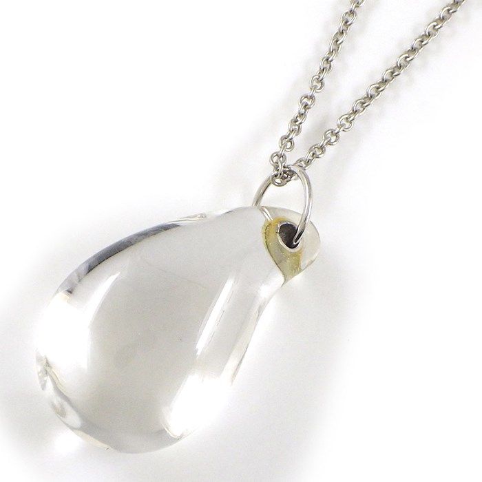 Tiffany & Co. Tear Drop Rock Crystal Necklace in Platinum PT950