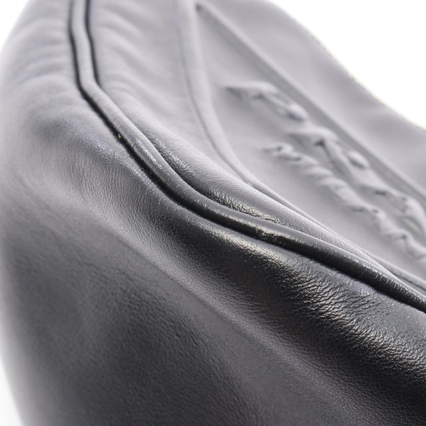 PRADA Grace Lux Triangle Shoulder Bag in Black Leather